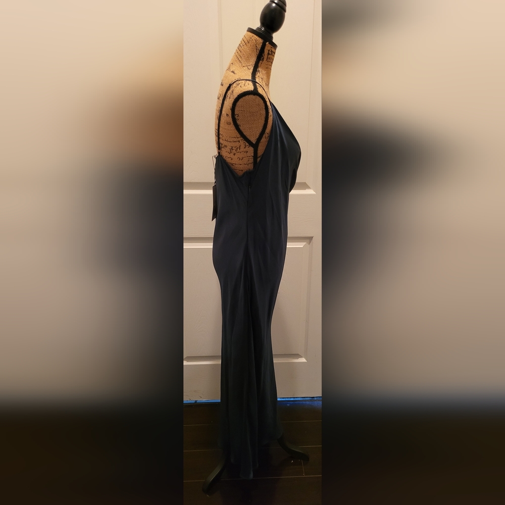 NWT Zara Satin Dress in Deep Green - Picture 8 of 14